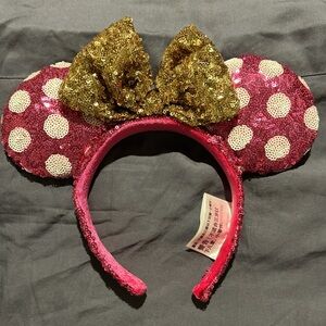 Disney Pink and Gold Minnie Mouse Ears Headband